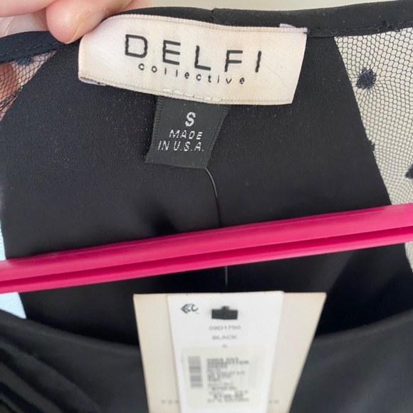 Delfi Black Dress With Ruffle Trim. Size Small. NWT - Picture 5 of 5